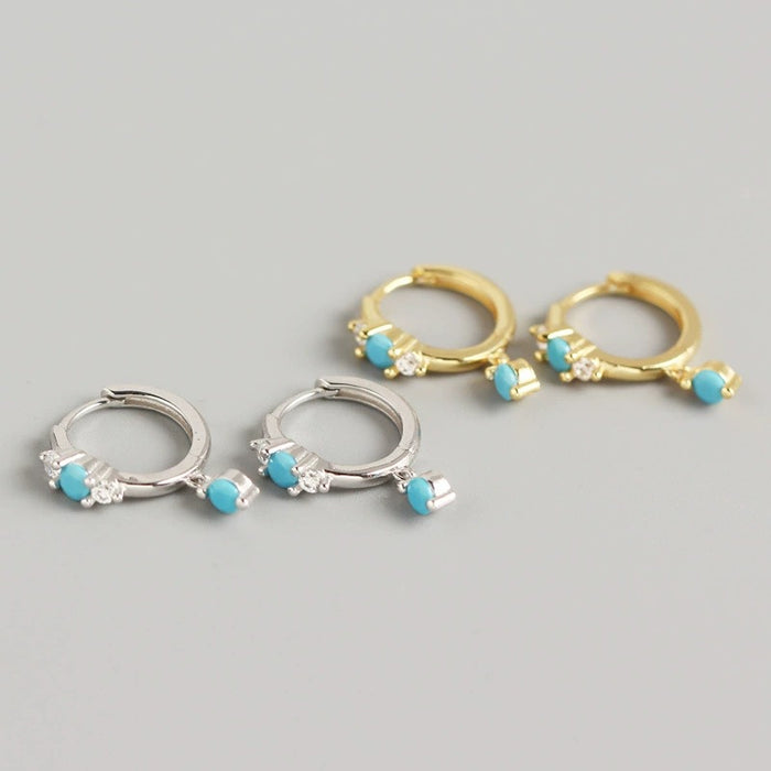 Wholesale Blue turquoise sophisticated and versatile earrings