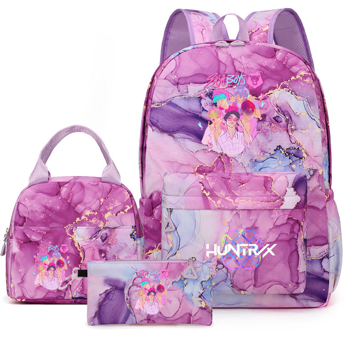 Wholesale Children' s KPOP Series Multi-Color Backpack Bags Three-Piece Set