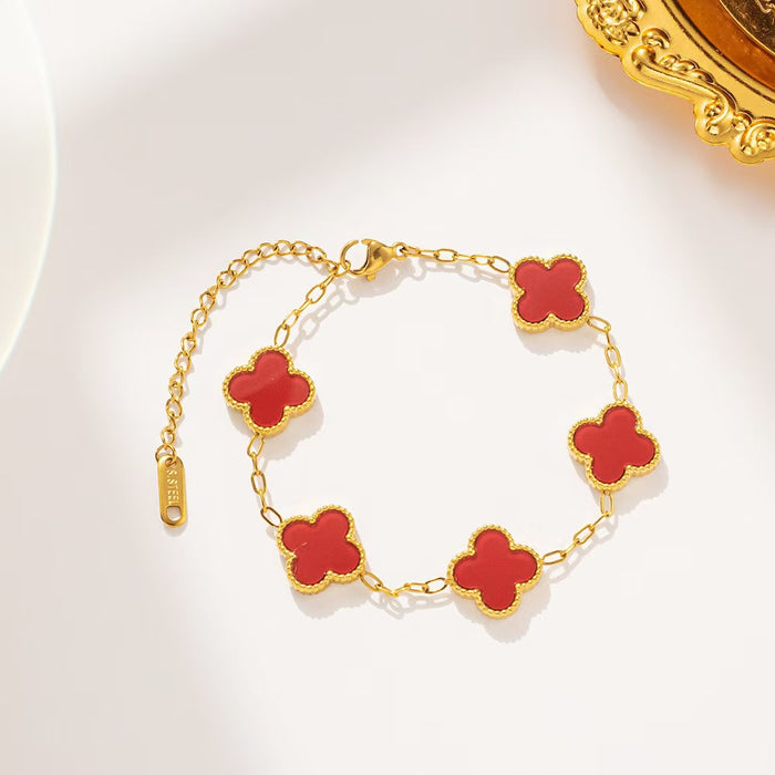 Wholesale Four-leaf Clover Rose Gold Bracelet
