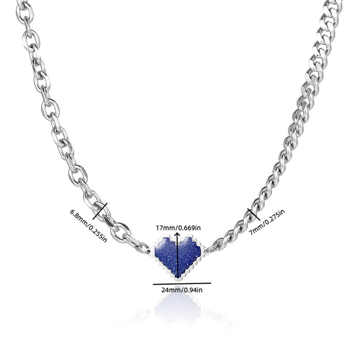 Wholesale Blue Love Titanium Steel Necklace JDC-NE-YiX004