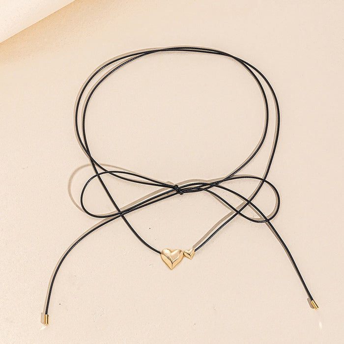 Wholesale Personalized jewelry, rope chain, heart pendant, niche star butterfly necklace, diamond studded cross necklace