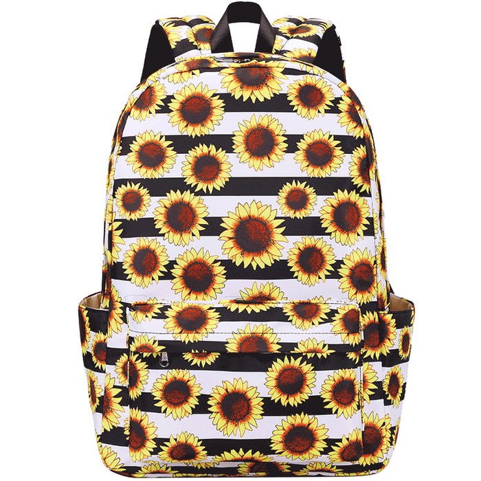 Wholesale Large Capacity Waterproof Sunflower Printed Children's Backpack Three-piece Set JDC-BP-YongFeng001