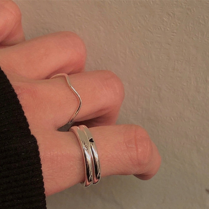 Wholesale Minimalist ring, pure silver open ring, fashionable and luxurious