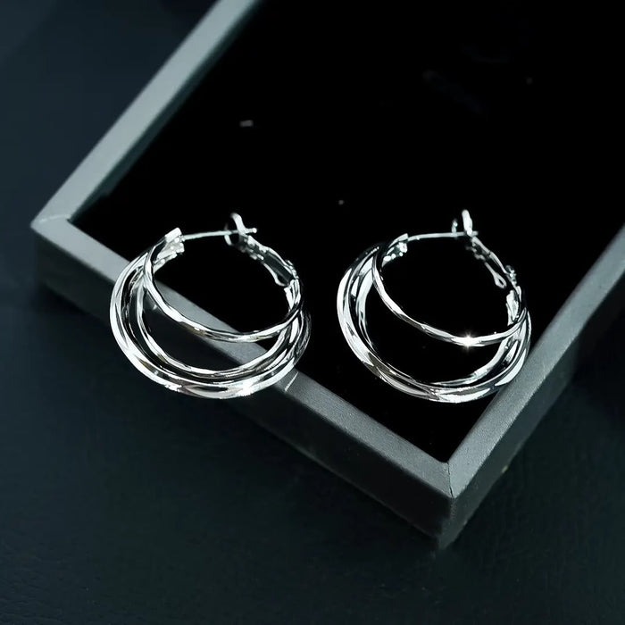 Wholesale New Fashionable Simple Multi layer Versatile Earrings with Light Luxury Style Earrings, Niche High end Design Earrings