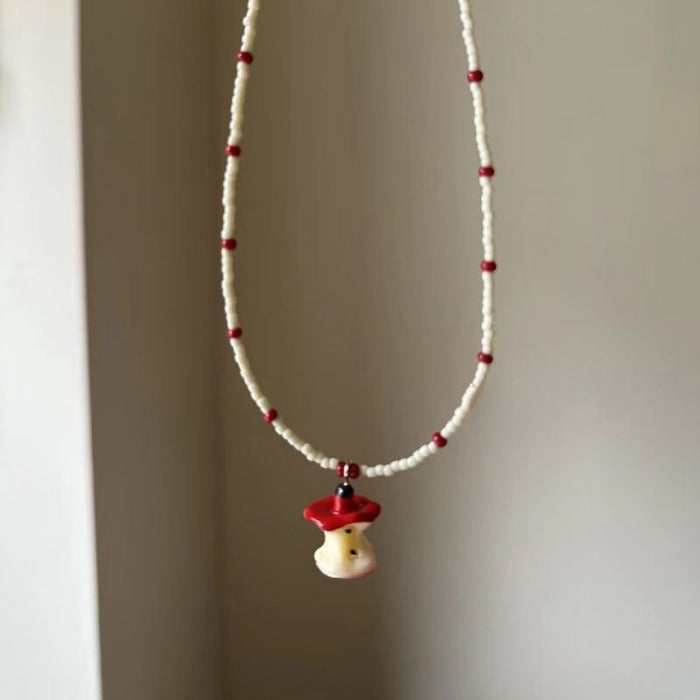Wholesale  beaded  apple nuclear necklace  clavicle chain all-match niche  necklace
