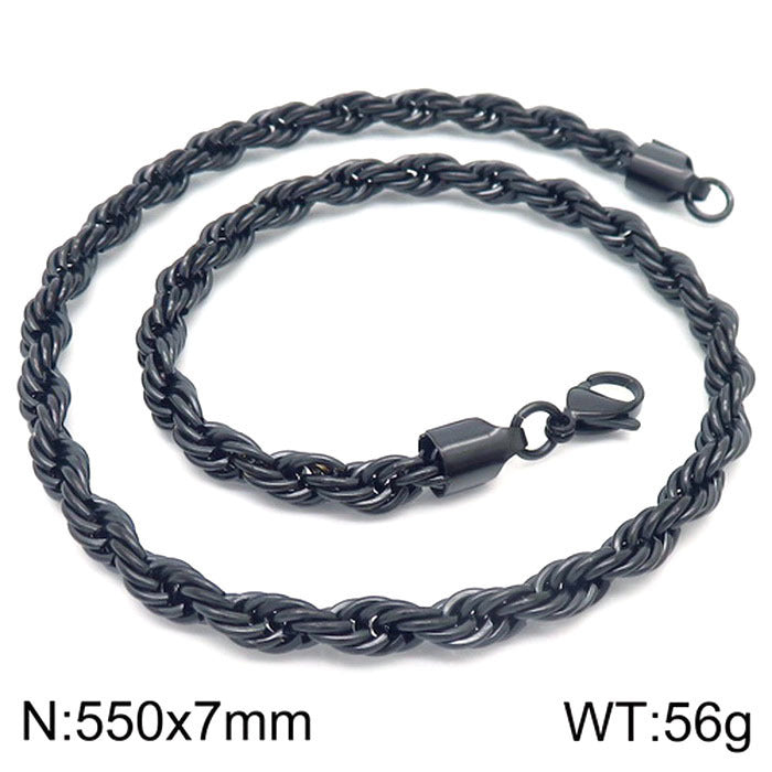 Wholesale Trendy Twist Chain Necklace Titanium Steel Jewelry