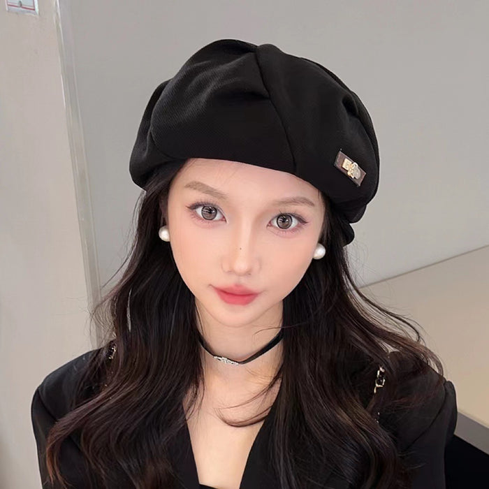 Wholesale Cloud hat new pleated octagonal hat travel versatile casual woolen beret