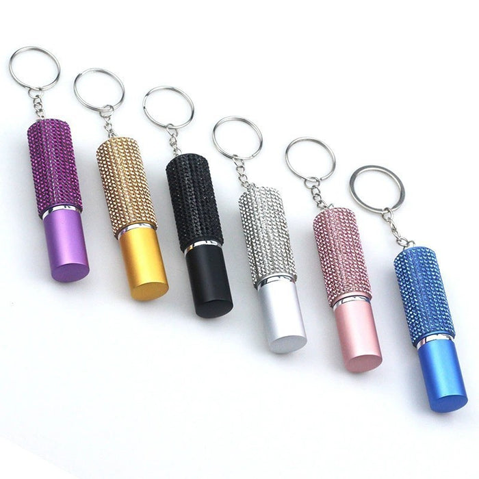 Wholesale Plastic 5ml Half Diamond Perfume Bottle Keychain JDC-KC-ZY025