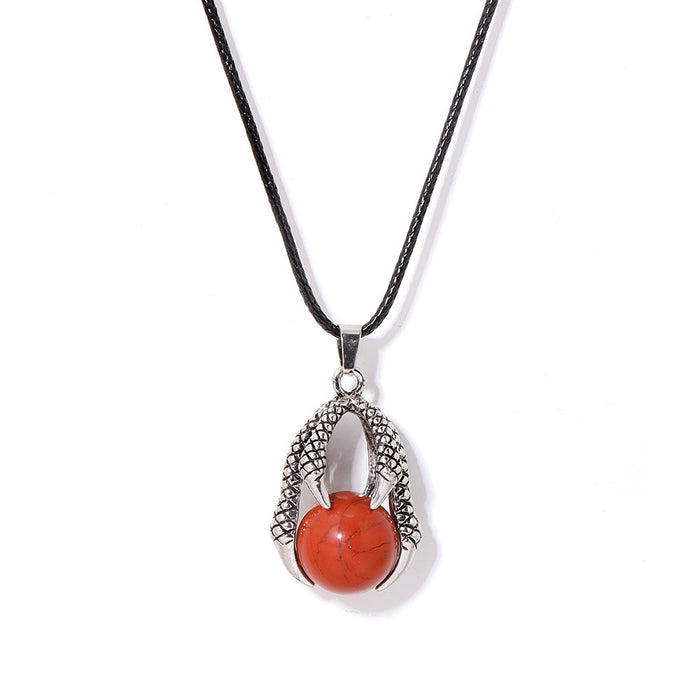 Wholesale Dragon claw shaped stone bead necklace