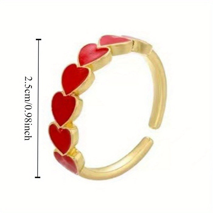 Wholesale Love ring bracelet with adjustable opening, new style of jewelry, simple oil dripping personalized ring, wholesale for women