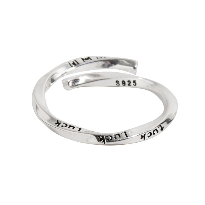 Wholesale Pure silver open ring, fashionable and personalized, niche design, light luxury ring