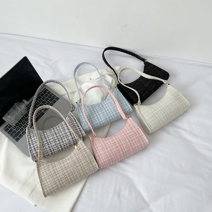 Wholesale Plaid Small Women' s Underarm Bag Cute Casual Phone Gift Resale