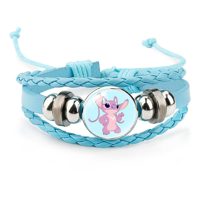 Wholesale Cute Cartoon Multi-Layer Braided Leather Beaded Bracelet