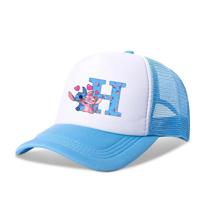Wholesale Cartoon letter print baseball cap net breathable dome cap