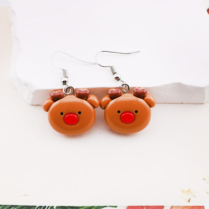 Wholesale Cute Cartoon Christmas Resin Earrings JDC-ES-Dagou001