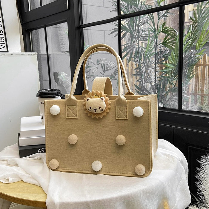 Wholesale Souvenir cartoon shopping bag portable 100-day banquet anniversary gift felt bag