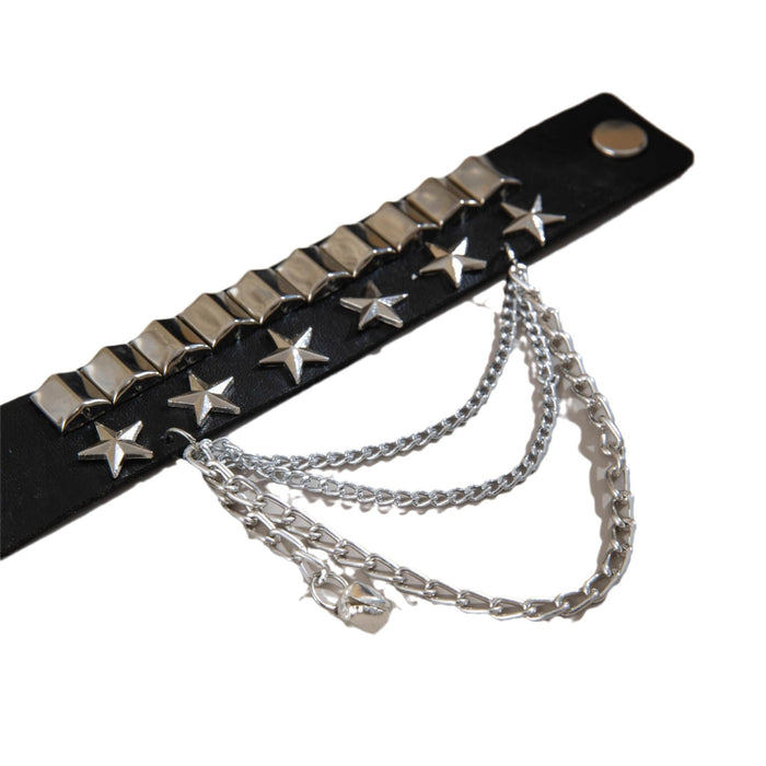Wholesale Punk Nightclub Leather Rivet Bracelet PU Chain Bangle Unisex Jewelry MOQ≥2