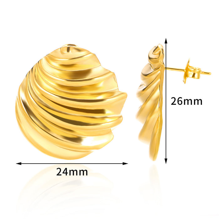 Wholesale Stainless Steel Shell Earrings Imitation Pearl Earrings