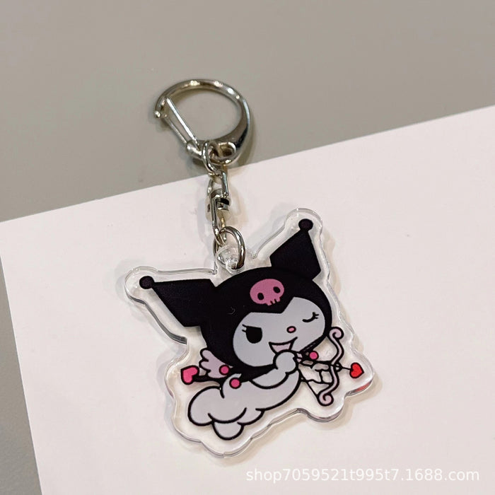 Wholesale Double-sided Keychain Cute Cartoon Book Bag Pendant Transparent Pendant Acrylic Keychain for Men and Women
