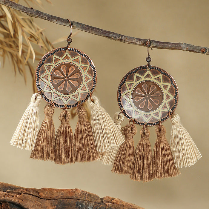 Wholesale Zinc Alloy Bohemian Tassel Earrings - Trendy Fashion Jewelry