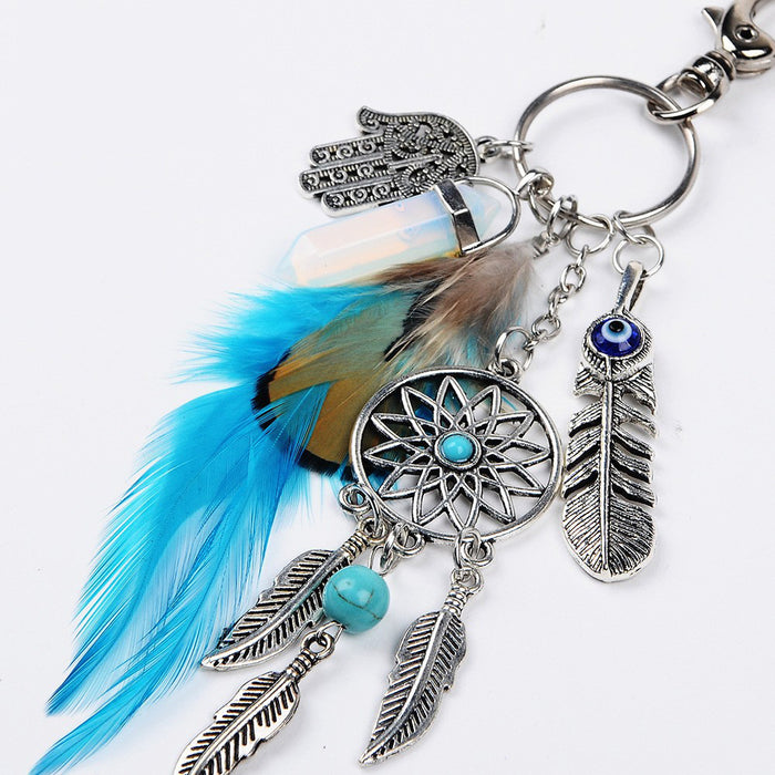 Wholesale Bohemian Dreamcatcher Keychain Pendant Alloy Car Key Accessory MOQ≥5