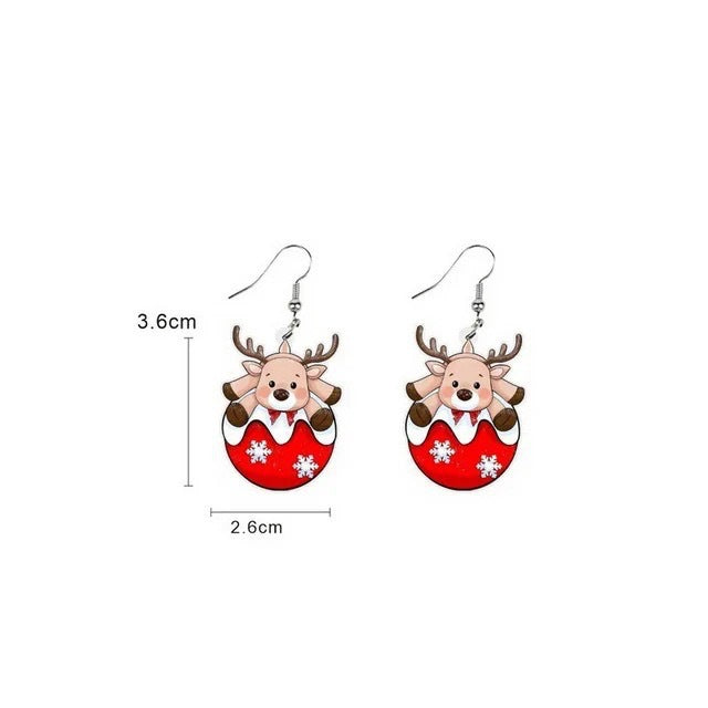 Wholesale Acrylic flat  earrings holiday ornaments animal cute earrings earrings