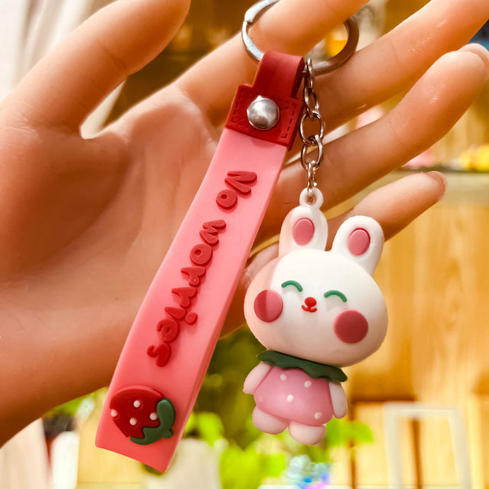 Wholesale Cartoon  bear keychain cute key chain doll claw  silicone key pendant car bag ornaments