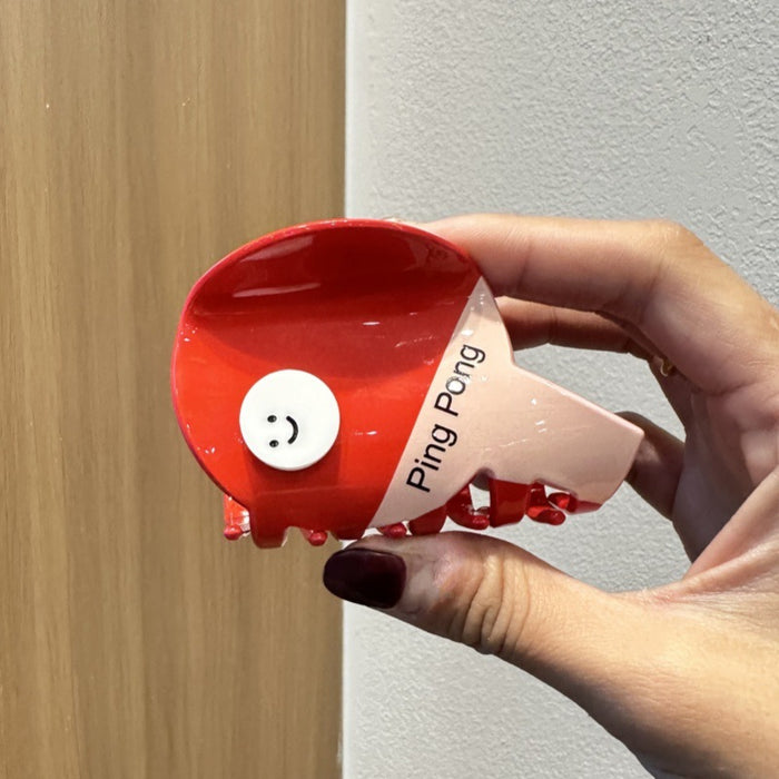 Wholesale Sports style table tennis racket shark clip grab clip cartoon ponytail clip girl hairpin