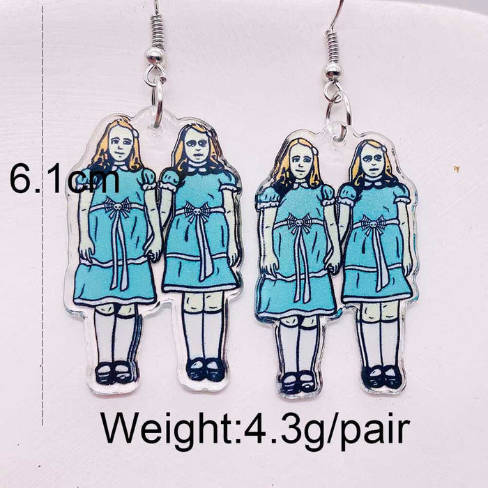 Wholesale Acrylic Earrings Ghost Bride Zombie Couple Earrings Valentine' s Day  Earrings Jewelry