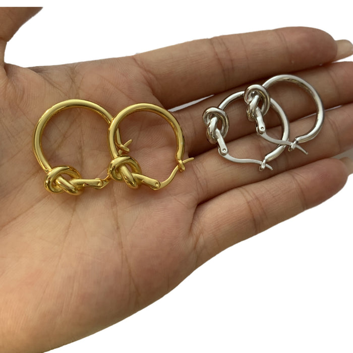 Wholesale Knot ring earrings with extremely simple style ear buckles and earrings