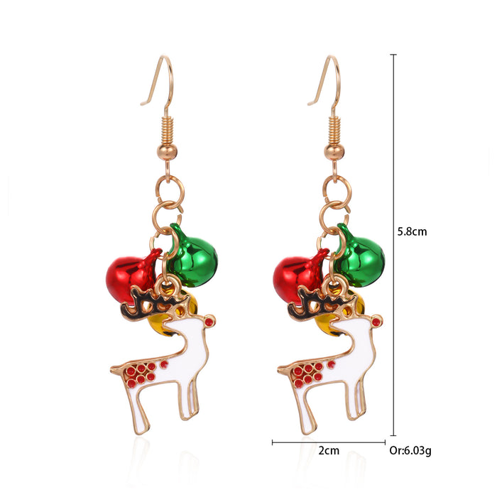 Wholesale Alloy bell snowman elk gingerbread man earrings Christmas earrings