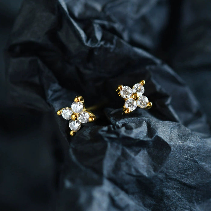 Wholesale Four-Leaf Flower Pearl Earrings for Women