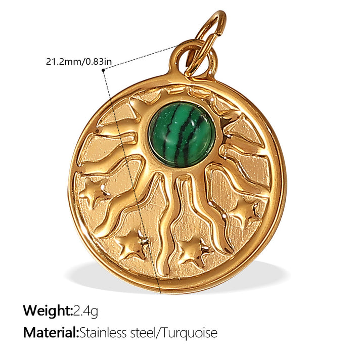 Wholesale  Pendant Accessories Inlaid Rhinestone All-match Pendant Inlaid Glass Stone Round Pendant Necklace