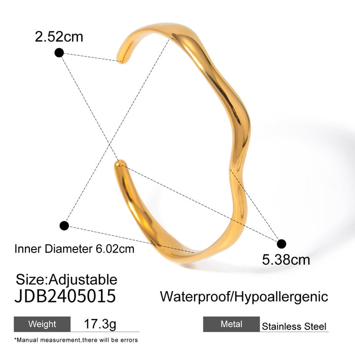 Wholesale Stainless Steel Irregular Texture Spherical Open Titanium Steel Bracelet