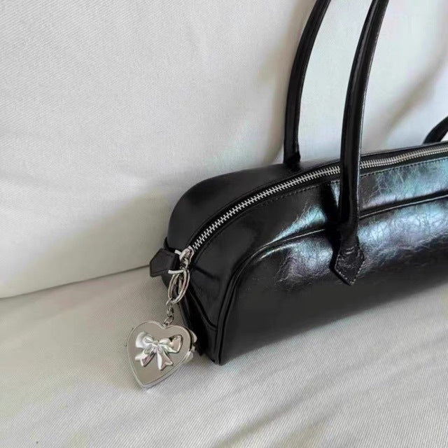 Wholesale  Niche silver Bow Love Mirror Keychain