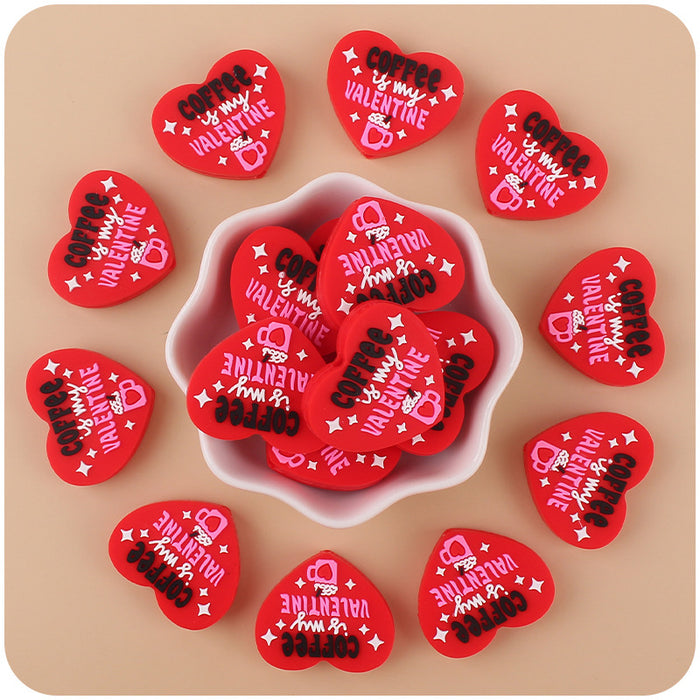 Wholesale Cartoon Love Valentine's Day Silicone Focal Beads JDC-BDS-GuangTian004