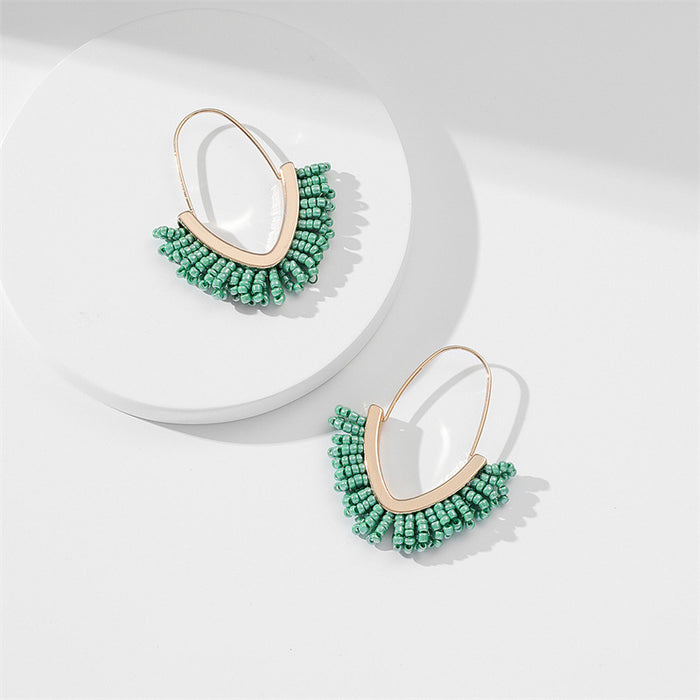 Wholesale Tassel earrings, hand woven rice bead earrings