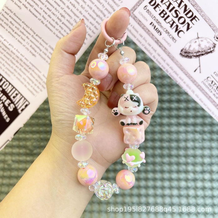 Wholesale Transparent Moon Bubble Girl Cute Hot Style Cute Mobile Phone Chain Keychain Bag Doll Pendant Accessories