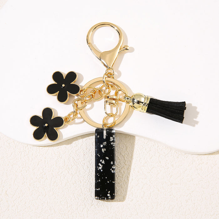 Wholesale Flower 26 English Letter Pendant Keychain Letter Keychain Women's Bag Accessories