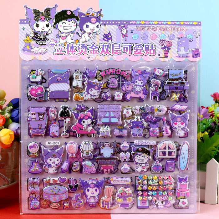 Wholesale cartoon double-layer three-dimensional library  home stickers three-dimensional large bubble stickers