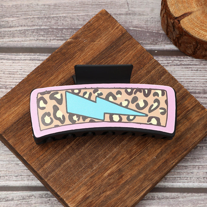 Wholesale Western Wind Sunflower Mother English Letter Leather Hairpin Shark Clip Lady Grab Clip