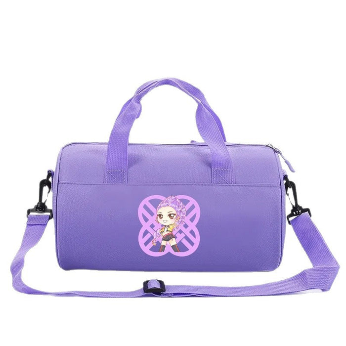 Wholesale KPOP Cartoon print cylindrical sports and fitness crossbody handbags