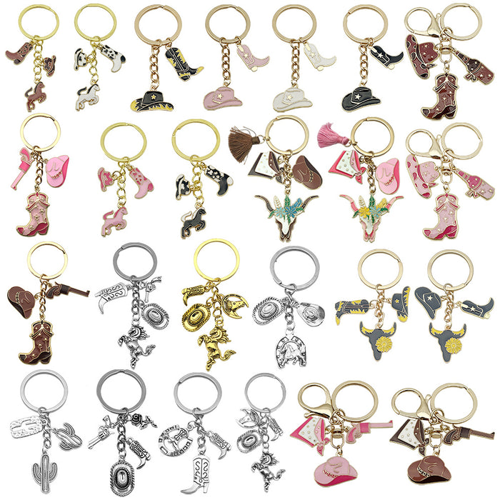 Wholesale Oil-dripping hat pistol metal keychain
