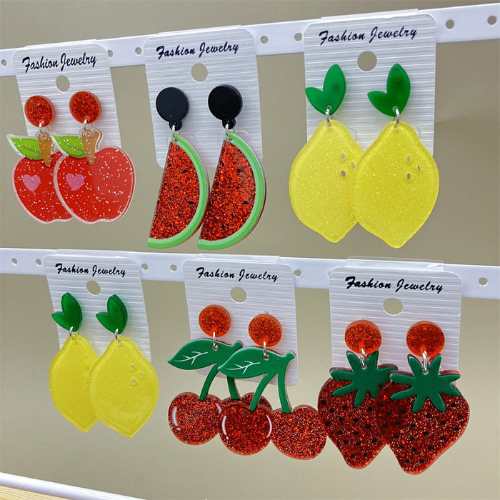 Wholesale Fruit Acrylic Earrings Fashion Accessory Gift Boutique