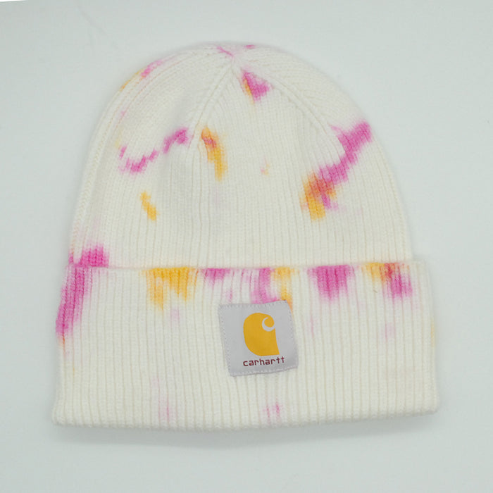 Wholesale Autumn and Winter Acrylic Mixed Color Tie-Dye Knitted Beanie JDC-FH-PeiN019