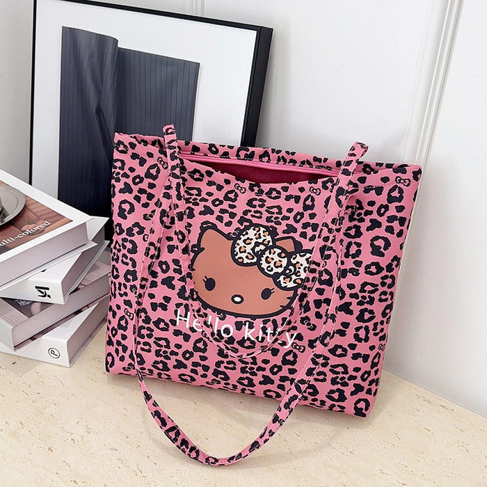 Wholesale Stylish Leopard-Print Canvas Shoulder Bag