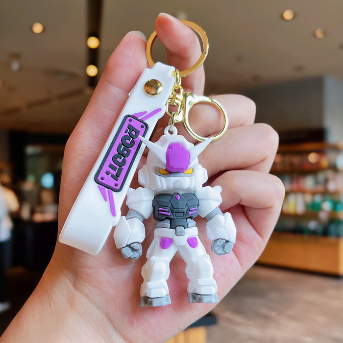 Wholesale Cartoon warrior keychain tide play doll car key chain bag car pendant claw machine gif