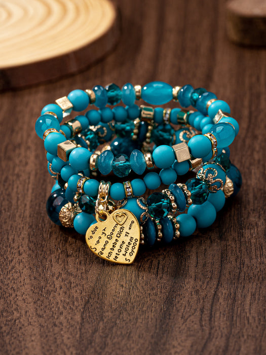 Wholesale  Bohemian Style Multi-layer Wooden Beads Beaded Bracelet