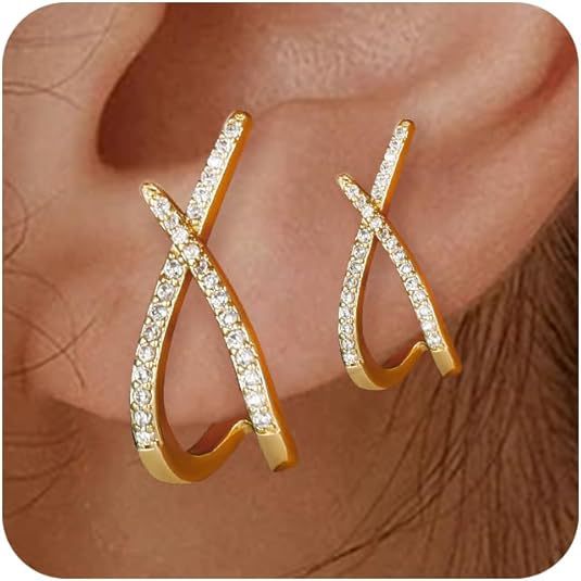 Wholesale Single item gold minimalist earrings, cross fashion earrings, daily accessories