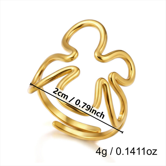 Wholesale Flower Sun Spiral Stainless Steel Open Ring Chic Fashion Jewelry Accessory